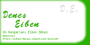 denes eiben business card